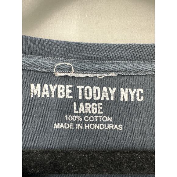 Maybe Today NYC Shirt Mens Large Black Skull Art Graphic Tee Streetwear Cotton - Picture 2 of 6
